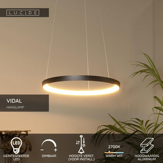VIDAL - Pendant light - Ø 58 cm - LED Dimmable - 1x48W 2700K - Black
