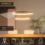 VIDAL - Hanglamp - Ø 78 cm - LED Dimb. - 1x92W 2700K - Mat Goud / Messing