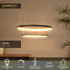 VIDAL - Pendant light - Ø 78 cm - LED Dimmable - 1x92W 2700K - Black