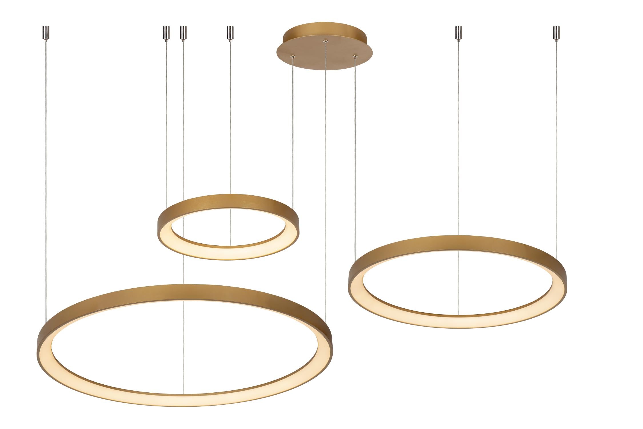 VIDAL - Suspension - Ø 78 cm - LED Dimmable - 1x120W 2700K - Or mat / Laiton