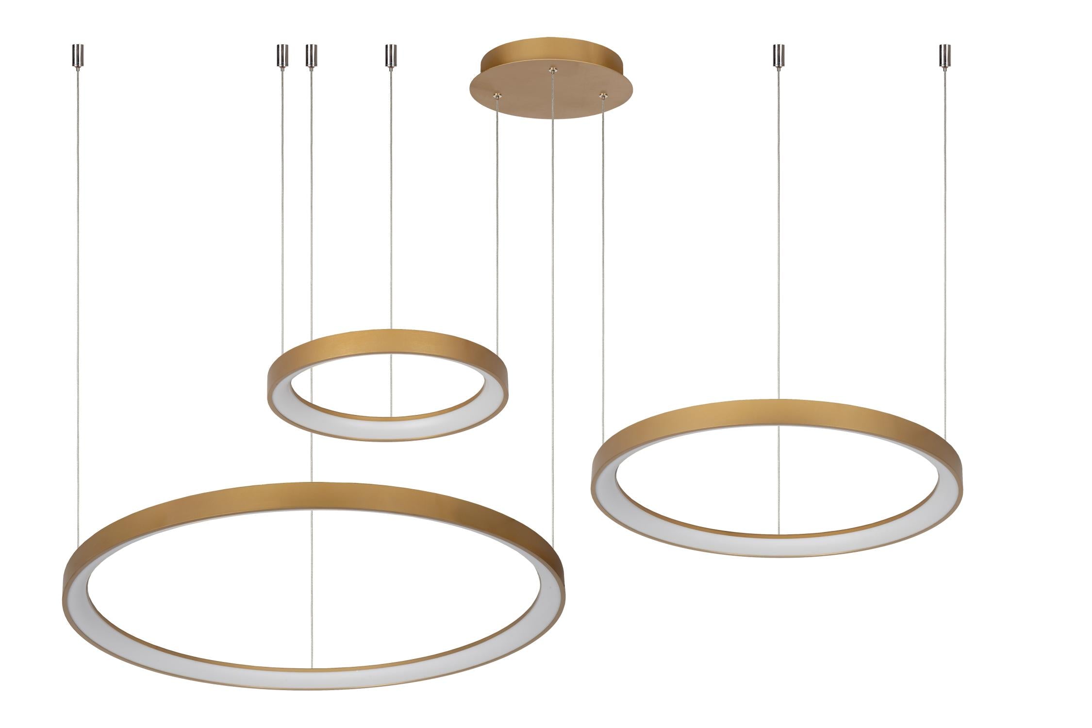 VIDAL - Suspension - Ø 78 cm - LED Dimmable - 1x120W 2700K - Or mat / Laiton