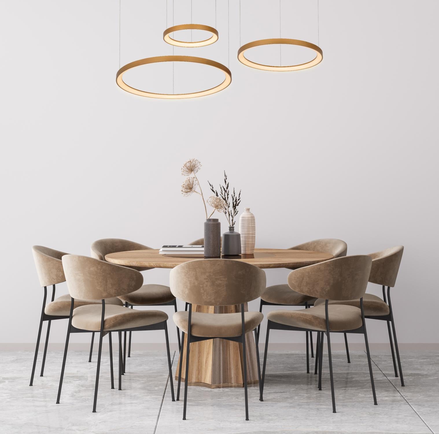 VIDAL - Suspension - Ø 78 cm - LED Dimmable - 1x120W 2700K - Or mat / Laiton