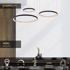 VIDAL - Suspension - Ø 78 cm - LED Dimmable - 1x120W 2700K - Noir