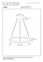 LIANE - Suspension - Ø 80 cm - LED Var. - CCT - 2x36W 2700K/4000K - Adapté aux plafonds hauts - Brun rouille | Vibes