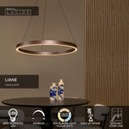 LIANE - Suspension - Ø 80 cm - LED Var. - CCT - 2x36W 2700K/4000K - Adapté aux plafonds hauts - Brun rouille | Vibes