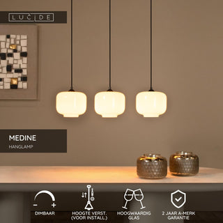 MEDINE - Hanglamp - 3xE27 - Opaal