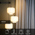 MEDINE - Hanglamp - Ø 46 cm - 3xE27 - Opaal