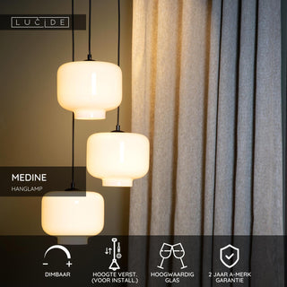 MEDINE - Hanglamp - Ø 46 cm - 3xE27 - Opaal