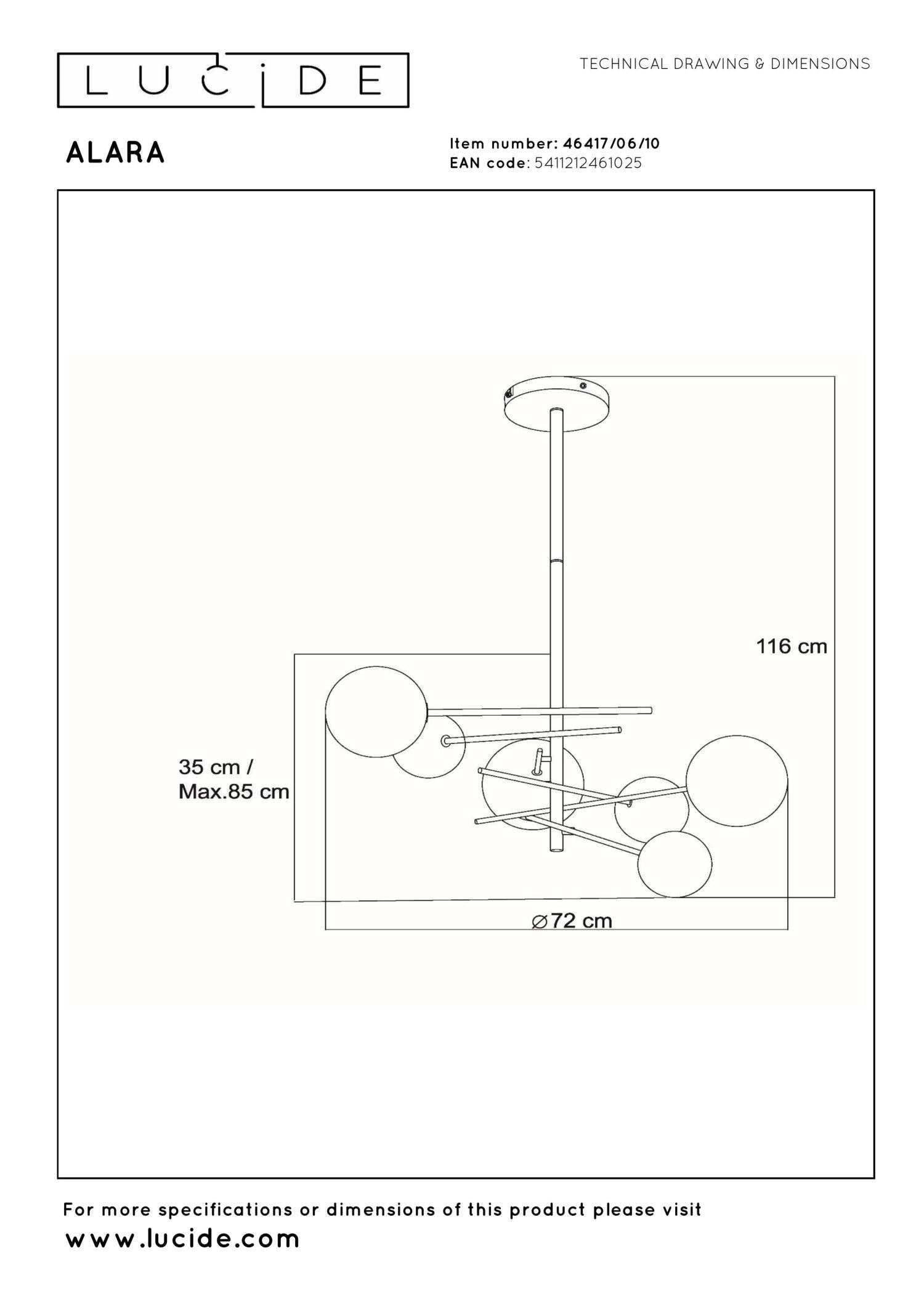 ALARA - Hanglamp - Ø 72 cm - LED - G4 - 6x1,5W 2700K - Goud