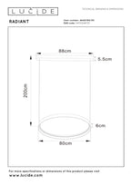 Lucide - RADIANT - Pendant light - LED Dimmable - CCT - 1x60W 2200K/4000K - Black - IP20
