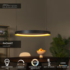 Lucide - RADIANT - Pendant light - LED Dimmable - CCT - 1x60W 2200K/4000K - Black - IP20