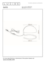 CATO - Lampe de table - Ø 23,5 cm - 1xE27 - Blanc