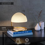 CATO - Lampe de table - Ø 23,5 cm - 1xE27 - Blanc