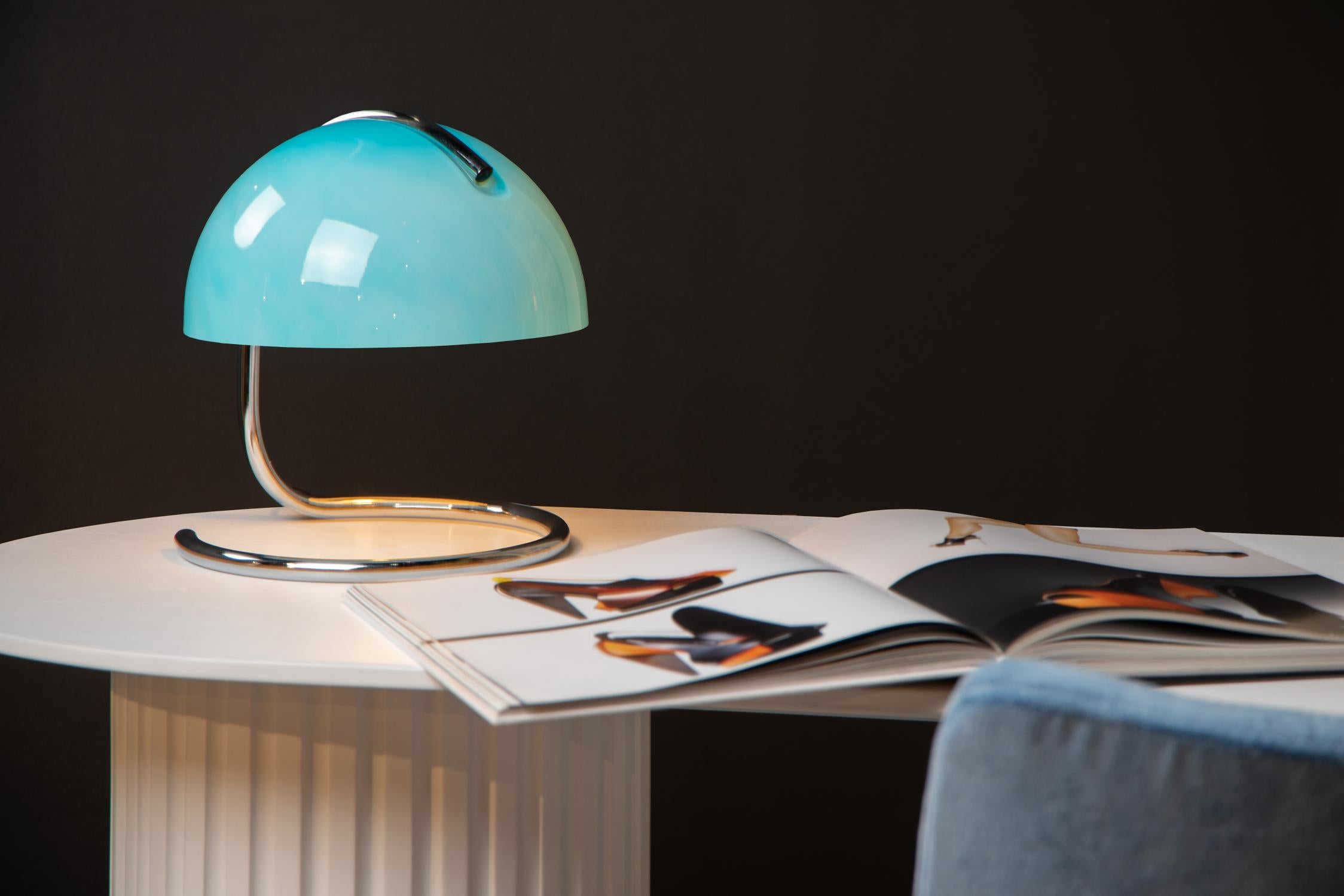 CATO - Lampe de table - Ø 23,5 cm - 1xE27 - Bleu