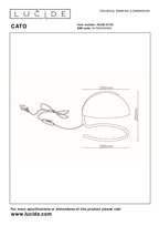 CATO - Lampe de table - Ø 23,5 cm - 1xE27 - Bleu