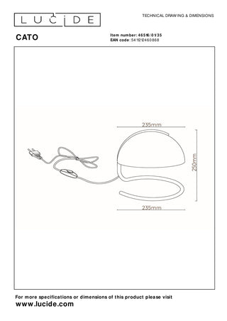 CATO - Lampe de table - Ø 23,5 cm - 1xE27 - Bleu