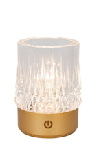 LILY - Oplaadbare Tafellamp - Accu/Batterij - Ø 8 cm - LED 3 StepDim - 1x3W 2700K/3000K - Mat Goud / Messing - Set van 3