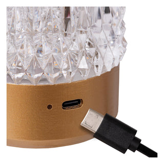 LILY - Oplaadbare Tafellamp - Accu/Batterij - Ø 8 cm - LED 3 StepDim - 1x3W 2700K/3000K - Mat Goud / Messing - Set van 3