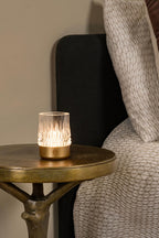 LILY - Oplaadbare Tafellamp - Accu/Batterij - Ø 8 cm - LED 3 StepDim - 1x3W 2700K/3000K - Mat Goud / Messing - Set van 3