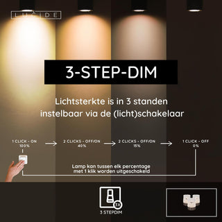 LILY - Oplaadbare Tafellamp - Accu/Batterij - Ø 8 cm - LED 3 StepDim - 1x3W 2700K/3000K - Zwart chroom - Set van 3