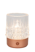 LILY - Oplaadbare Tafellamp - Accu/Batterij - Ø 8 cm - LED 3 StepDim - 1x3W 2700K/3000K - Koper - Set van 3