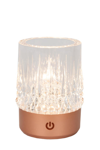 LILY - Oplaadbare Tafellamp - Accu/Batterij - Ø 8 cm - LED 3 StepDim - 1x3W 2700K/3000K - Koper - Set van 3