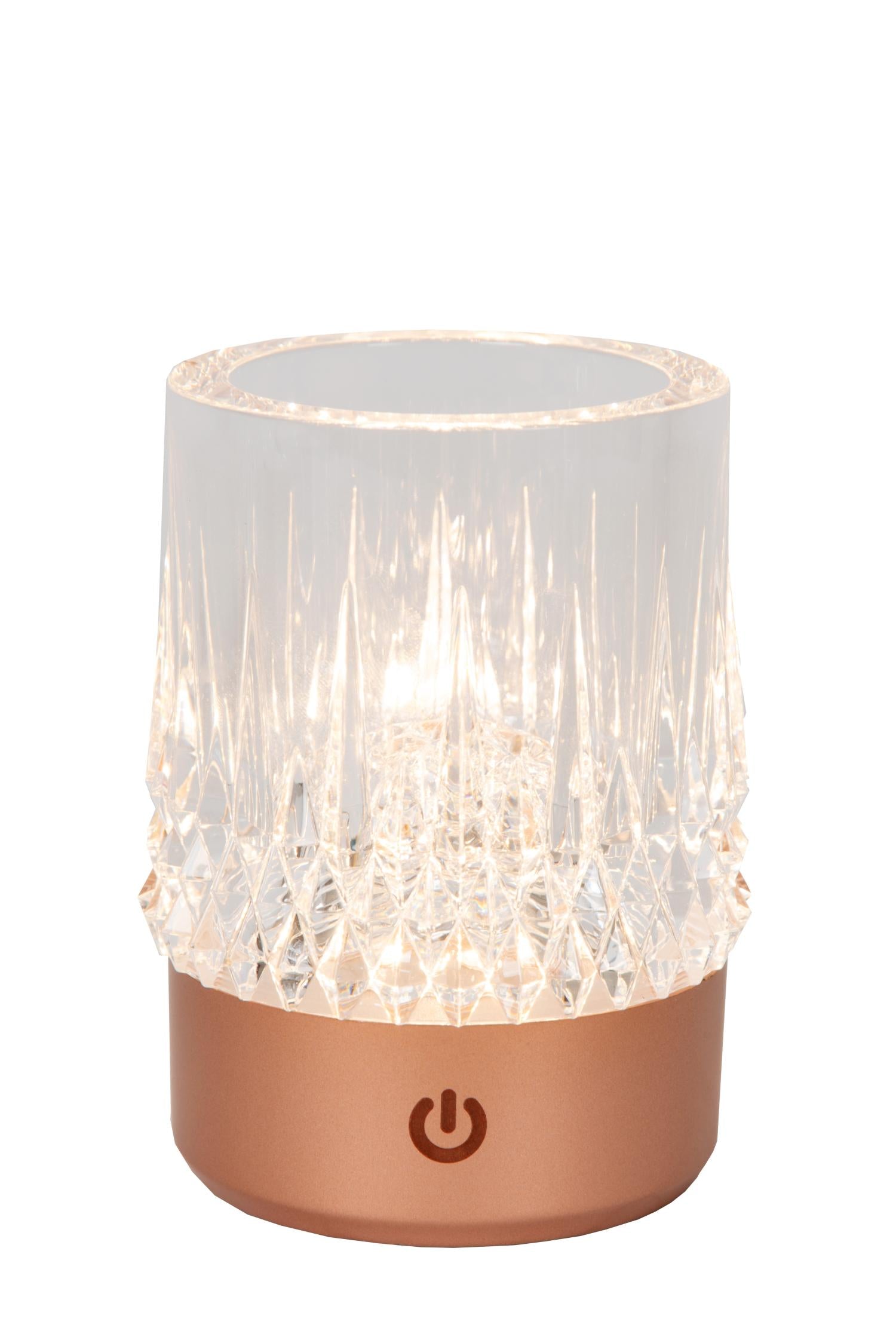 LILY - Oplaadbare Tafellamp - Accu/Batterij - Ø 8 cm - LED 3 StepDim - 1x3W 2700K/3000K - Koper - Set van 3
