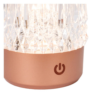 LILY - Oplaadbare Tafellamp - Accu/Batterij - Ø 8 cm - LED 3 StepDim - 1x3W 2700K/3000K - Koper - Set van 3
