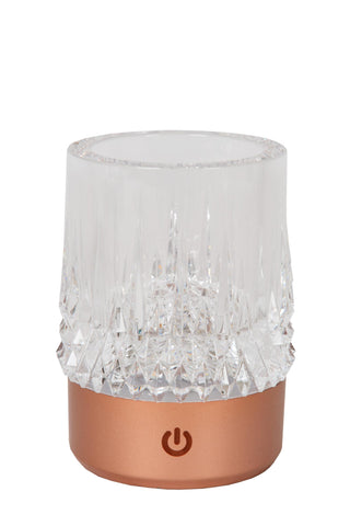 LILY - Oplaadbare Tafellamp - Accu/Batterij - Ø 8 cm - LED 3 StepDim - 1x3W 2700K/3000K - Koper - Set van 3