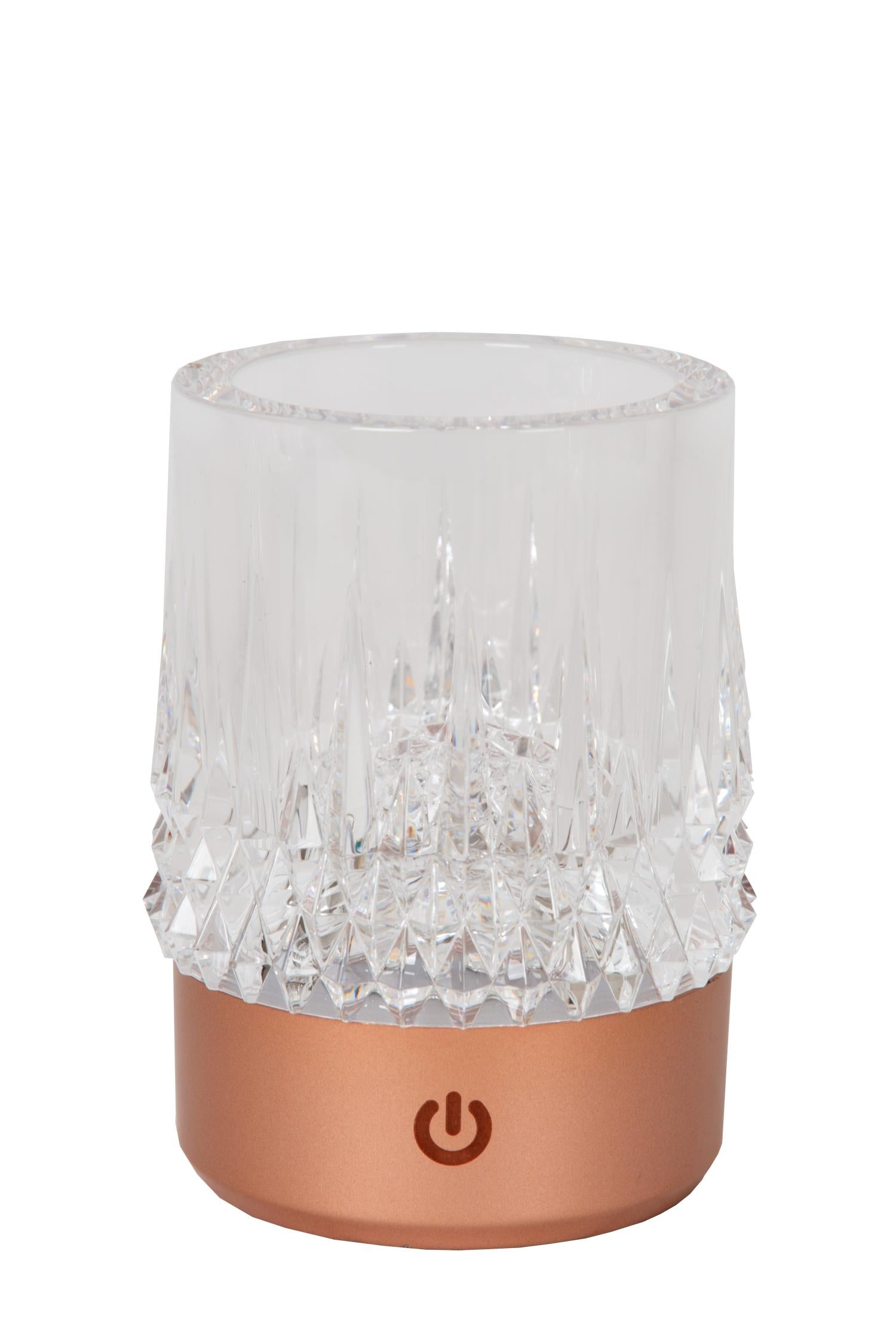 LILY - Oplaadbare Tafellamp - Accu/Batterij - Ø 8 cm - LED 3 StepDim - 1x3W 2700K/3000K - Koper - Set van 3