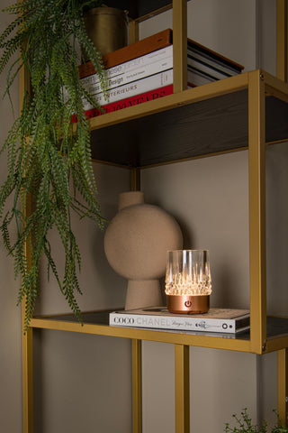 LILY - Oplaadbare Tafellamp - Accu/Batterij - Ø 8 cm - LED 3 StepDim - 1x3W 2700K/3000K - Koper - Set van 3