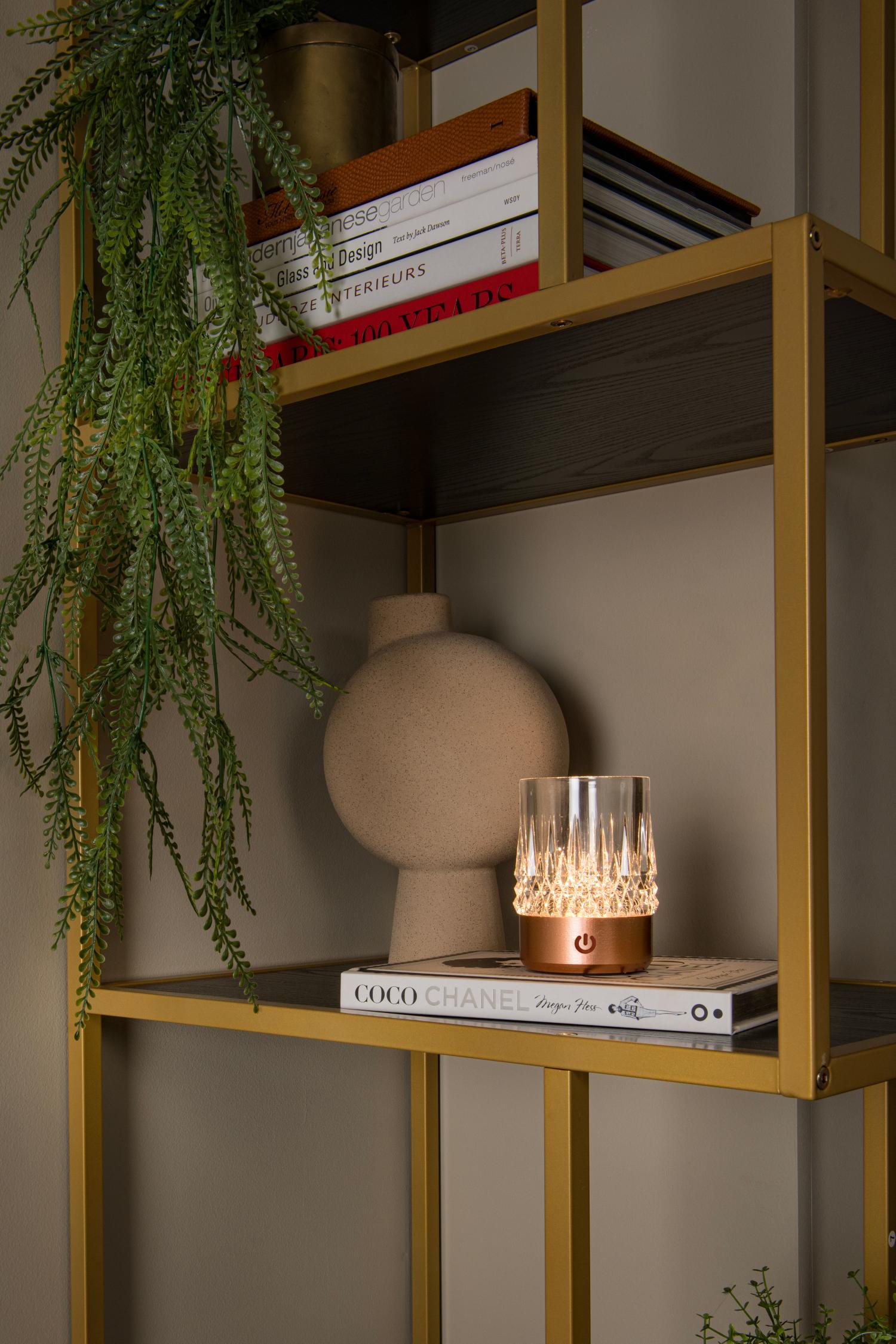 LILY - Oplaadbare Tafellamp - Accu/Batterij - Ø 8 cm - LED 3 StepDim - 1x3W 2700K/3000K - Koper - Set van 3