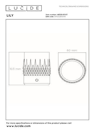 LILY - Oplaadbare Tafellamp - Accu/Batterij - Ø 8 cm - LED 3 StepDim - 1x3W 2700K/3000K - Koper - Set van 3