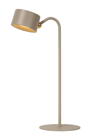 JOLAN - Oplaadbare Bureaulamp/Klemlamp/Wandlamp - Accu/Batterij - LED Dim to warm - 1x3,5W 2700K/5700K - Taupe