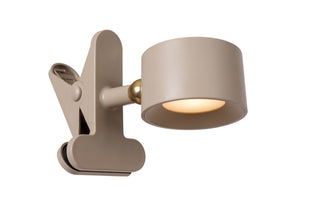 JOLAN - Oplaadbare Bureaulamp/Klemlamp/Wandlamp - Accu/Batterij - LED Dim to warm - 1x3,5W 2700K/5700K - Taupe