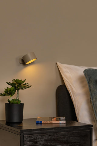 JOLAN - Oplaadbare Bureaulamp/Klemlamp/Wandlamp - Accu/Batterij - LED Dim to warm - 1x3,5W 2700K/5700K - Taupe