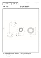 JOLAN - Oplaadbare Bureaulamp/Klemlamp/Wandlamp - Accu/Batterij - LED Dim to warm - 1x3,5W 2700K/5700K - Taupe