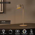 JOLAN - Oplaadbare Bureaulamp/Klemlamp/Wandlamp - Accu/Batterij - LED Dim to warm - 1x3,5W 2700K/5700K - Taupe