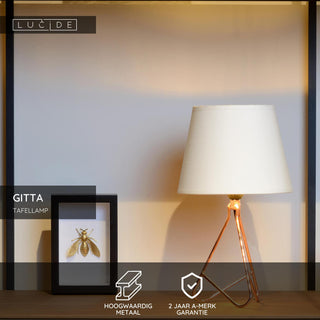 GITTA - Tafellamp - Ø 17 cm - 1xE14 - Koper