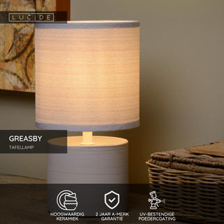 GREASBY - Lampe de table - Ø 14 cm - 1xE14 - Gris