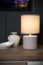 GREASBY - Lampe de table - Ø 14 cm - 1xE14 - Beige