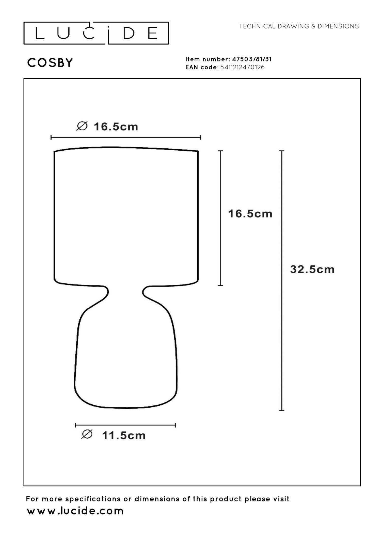 COSBY - Lampe de table - Ø 16,5 cm - 1xE14 - Blanc