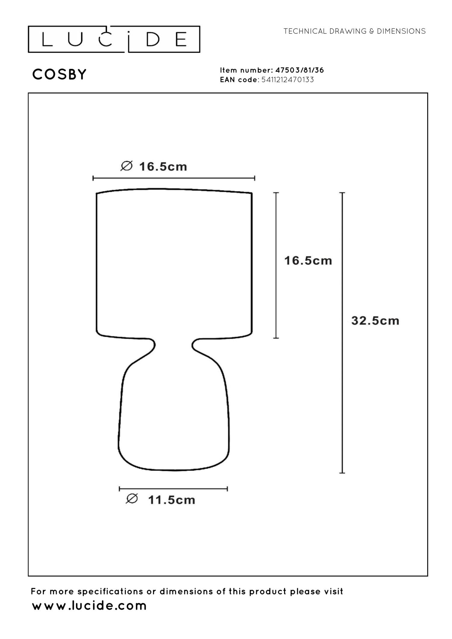 COSBY - Lampe de table - Ø 16,5 cm - 1xE14 - Gris