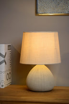 RAMZI - Tafellamp - Ø 18 cm - 1xE14 - Beige