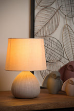 RAMZI - Tafellamp - Ø 18 cm - 1xE14 - Beige