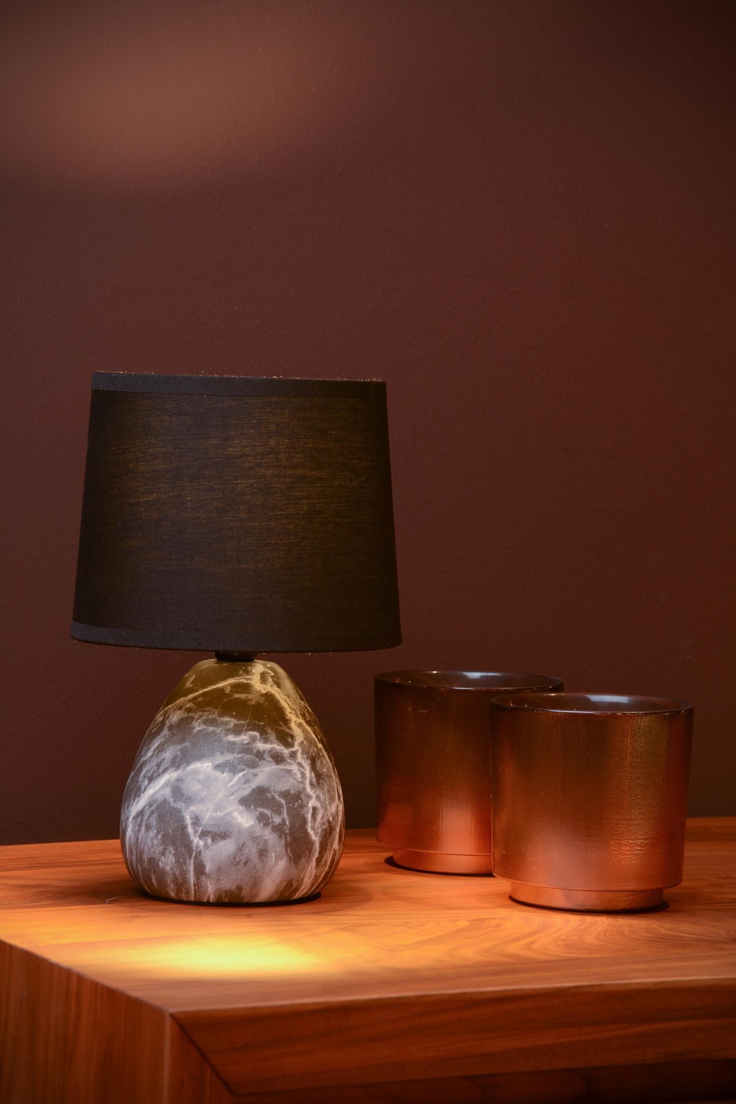 MARMO - Lampe de table - Ø 16 cm - 1xE14 - Noir