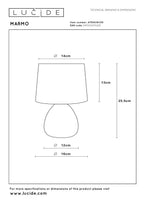 MARMO - Lampe de table - Ø 16 cm - 1xE14 - Noir