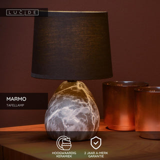 MARMO - Lampe de table - Ø 16 cm - 1xE14 - Noir