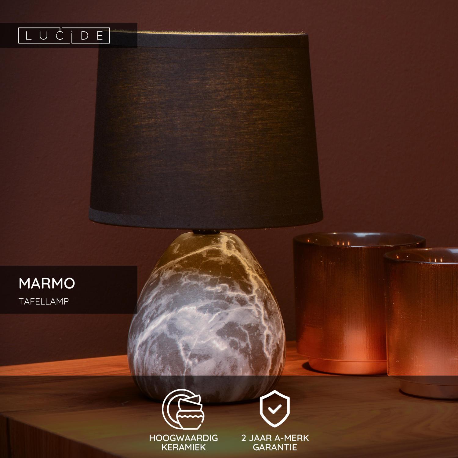 MARMO - Lampe de table - Ø 16 cm - 1xE14 - Noir