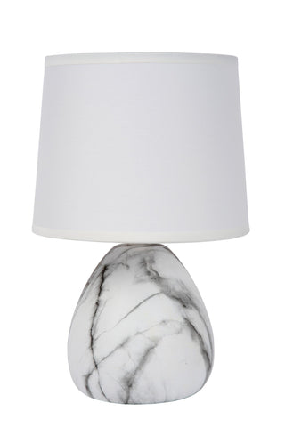 MARMO - Tafellamp - Ø 16 cm - 1xE14 - Wit
